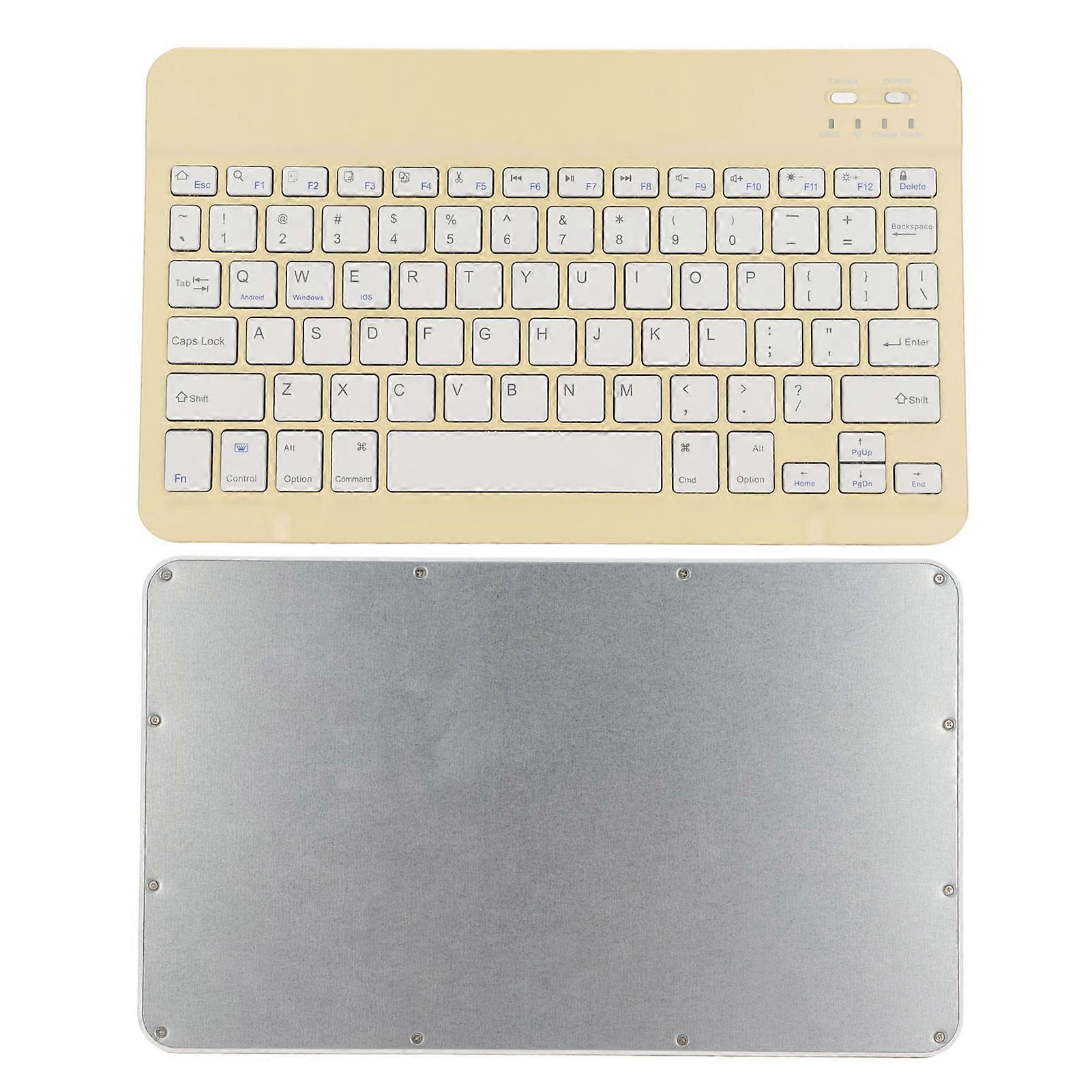 Wireless Keyboard Lock Screen Function Small Portable Stable Connection Long Battery Life Mini Wireless Keyboard for PCYellow 