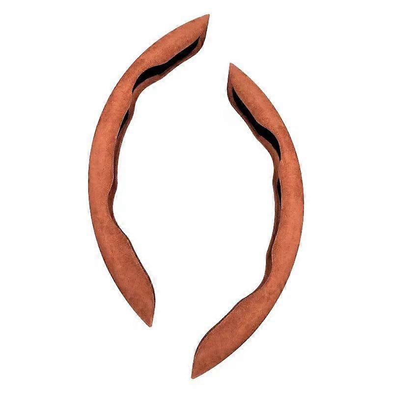 Car Steering Wheel Cover Universal Two Pack For DS3 DS4 DS5 DS6WR DS7 DS9 Brown AntiSkid Segmented Comfortable