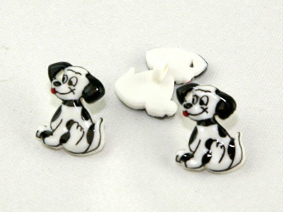Dill Dalmatian Dog Buttons Black & White - per pack of 30