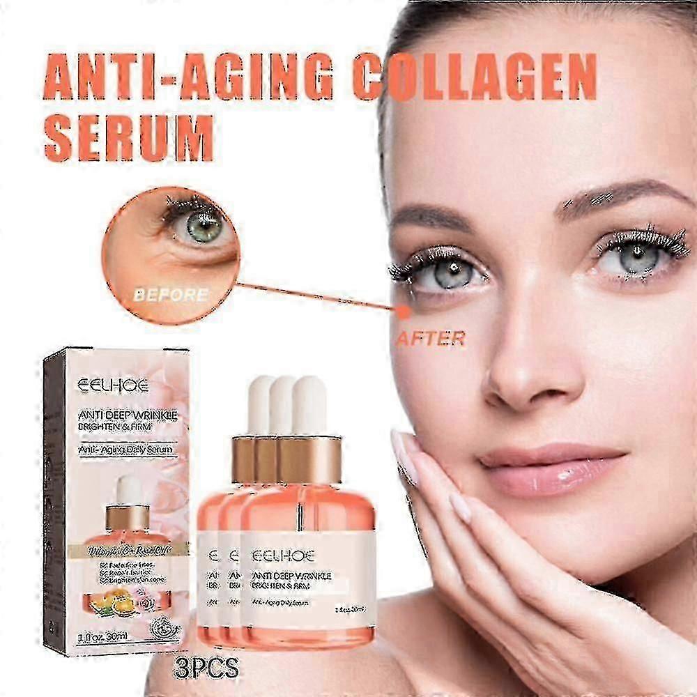 1pc Eelhoe Rose Oil Vc Anti-wrinkle Essence Facial Firming Anti-wrinkle Early Old Law Lines Raised Head Lines Moisturizing