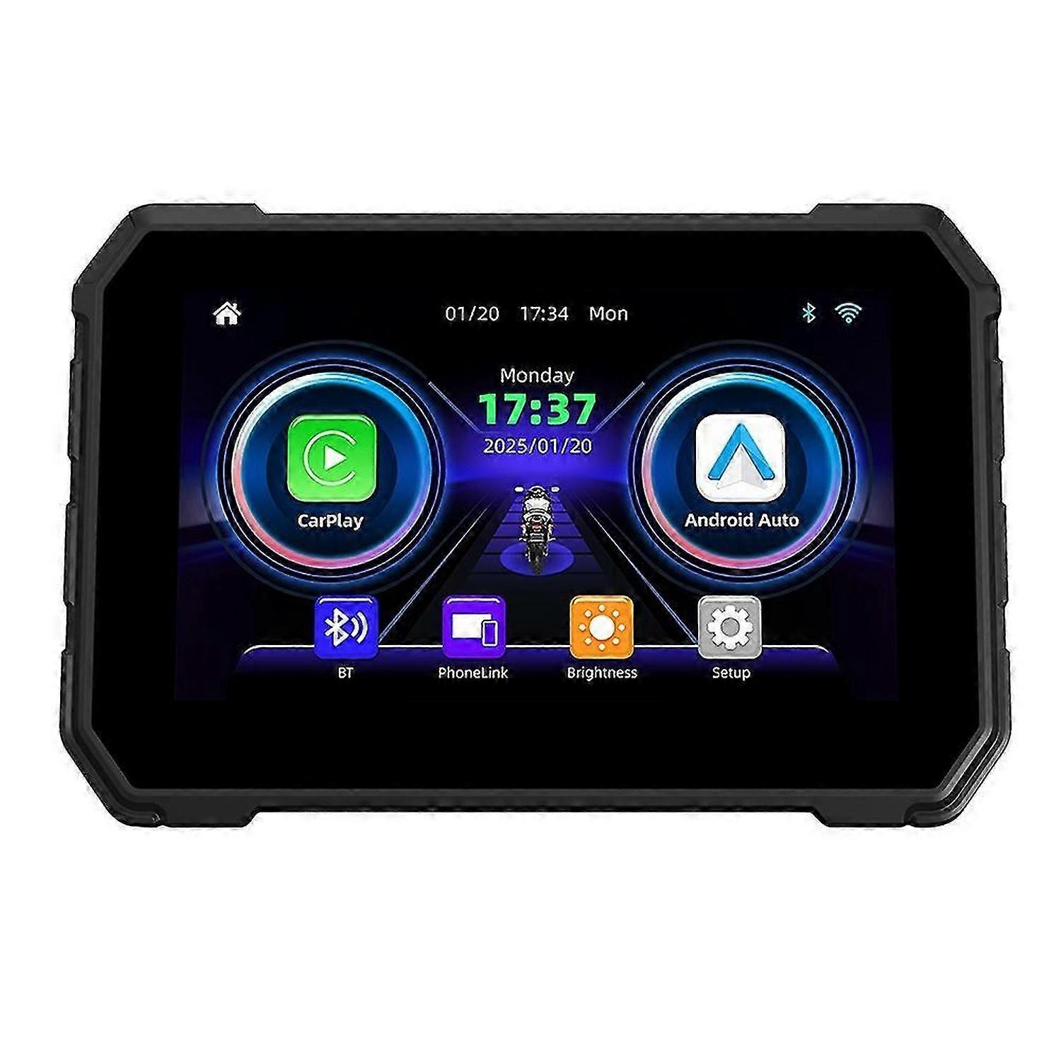 -02A Wireless CarPlay Moto 5 Inch Portable Digital Motorcycle Dashboard Navigation Display Screen fo