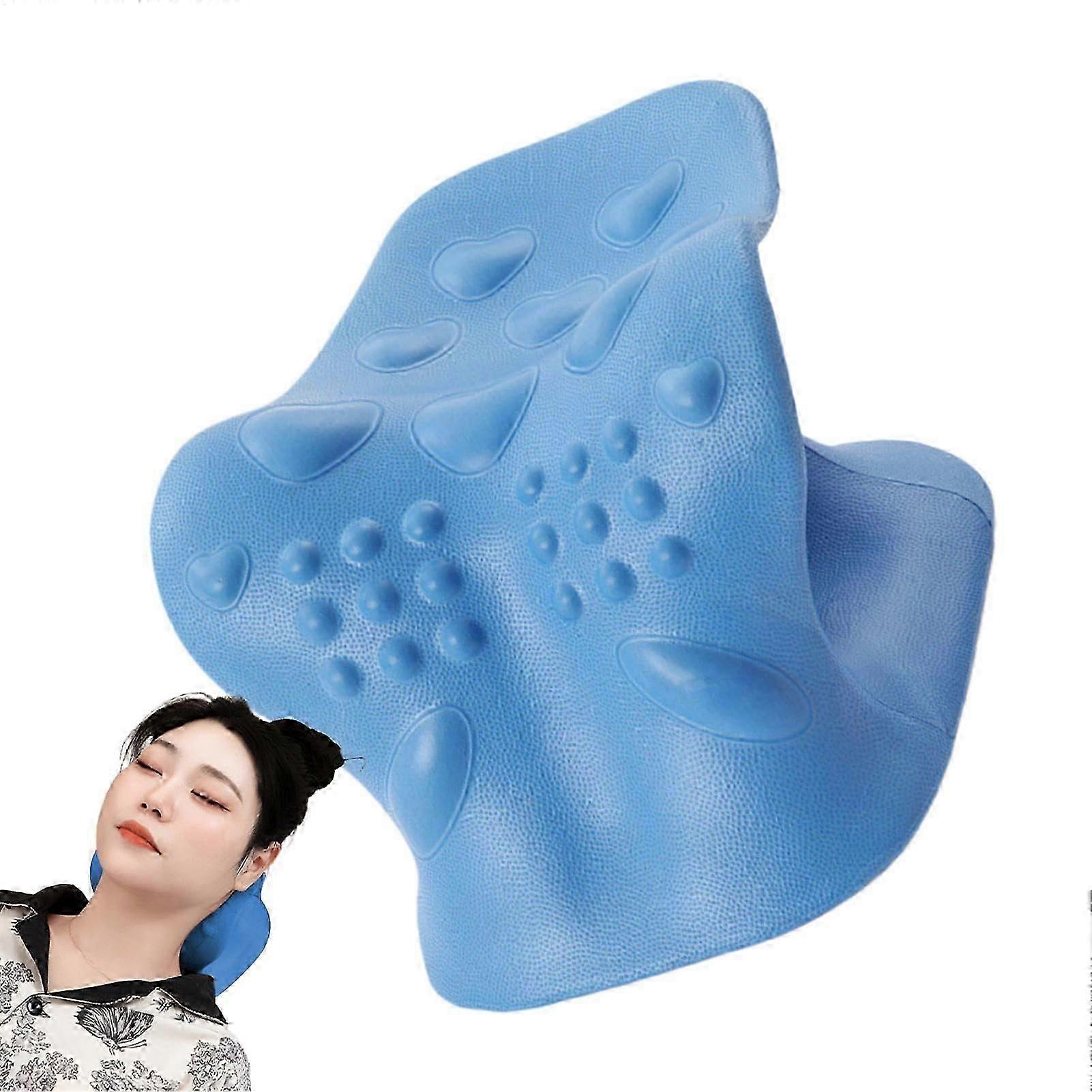 Cervical Spine Stretcher, Neck and Shoulder Massager, Relaxation Pillow Blue