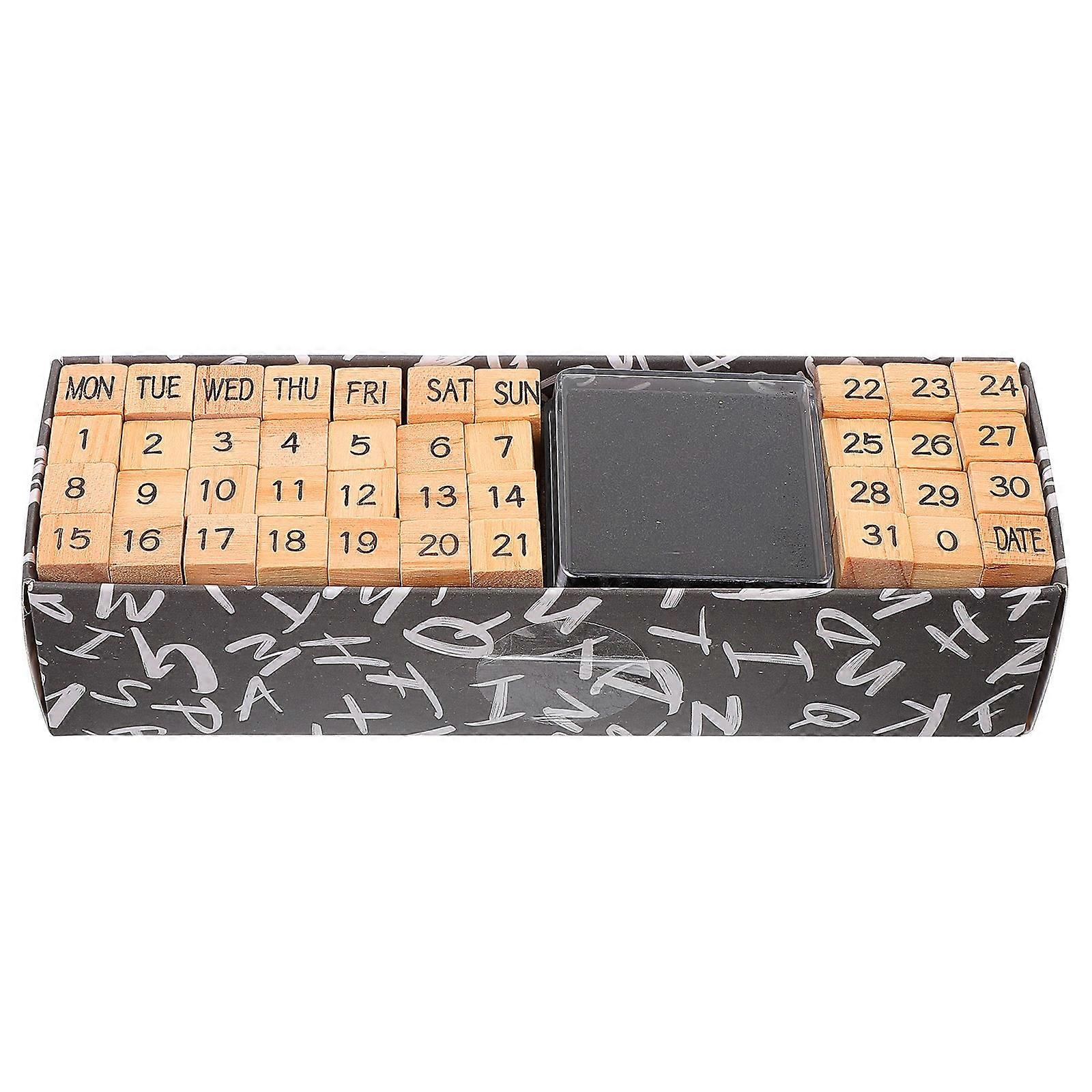 Wooden Week Stamps Set for DIY Use 3Sets Wood Planner Craft Stamps