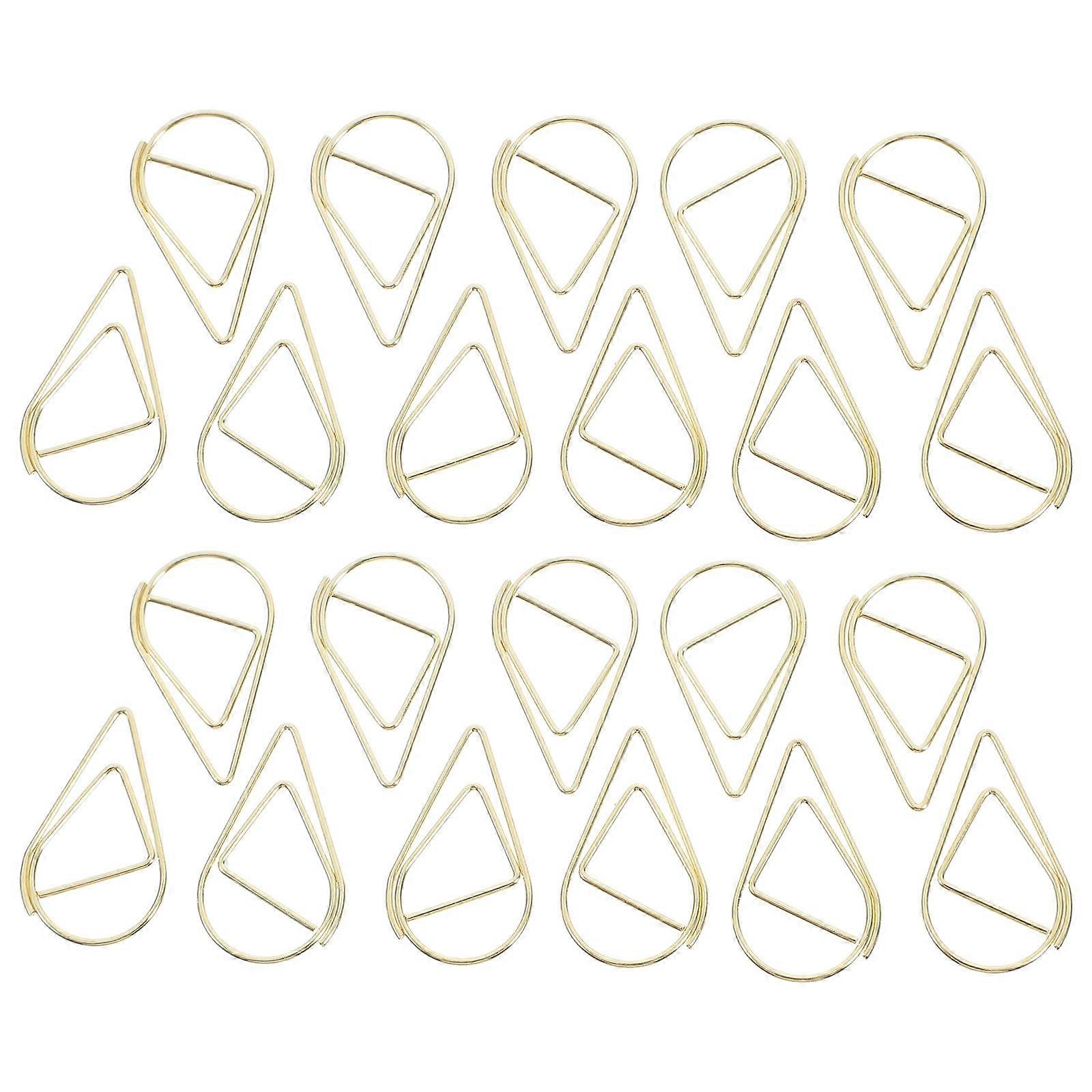 Golden Paper Clips Drop Shaped for Clipping 500Pcs Creative Document Clips