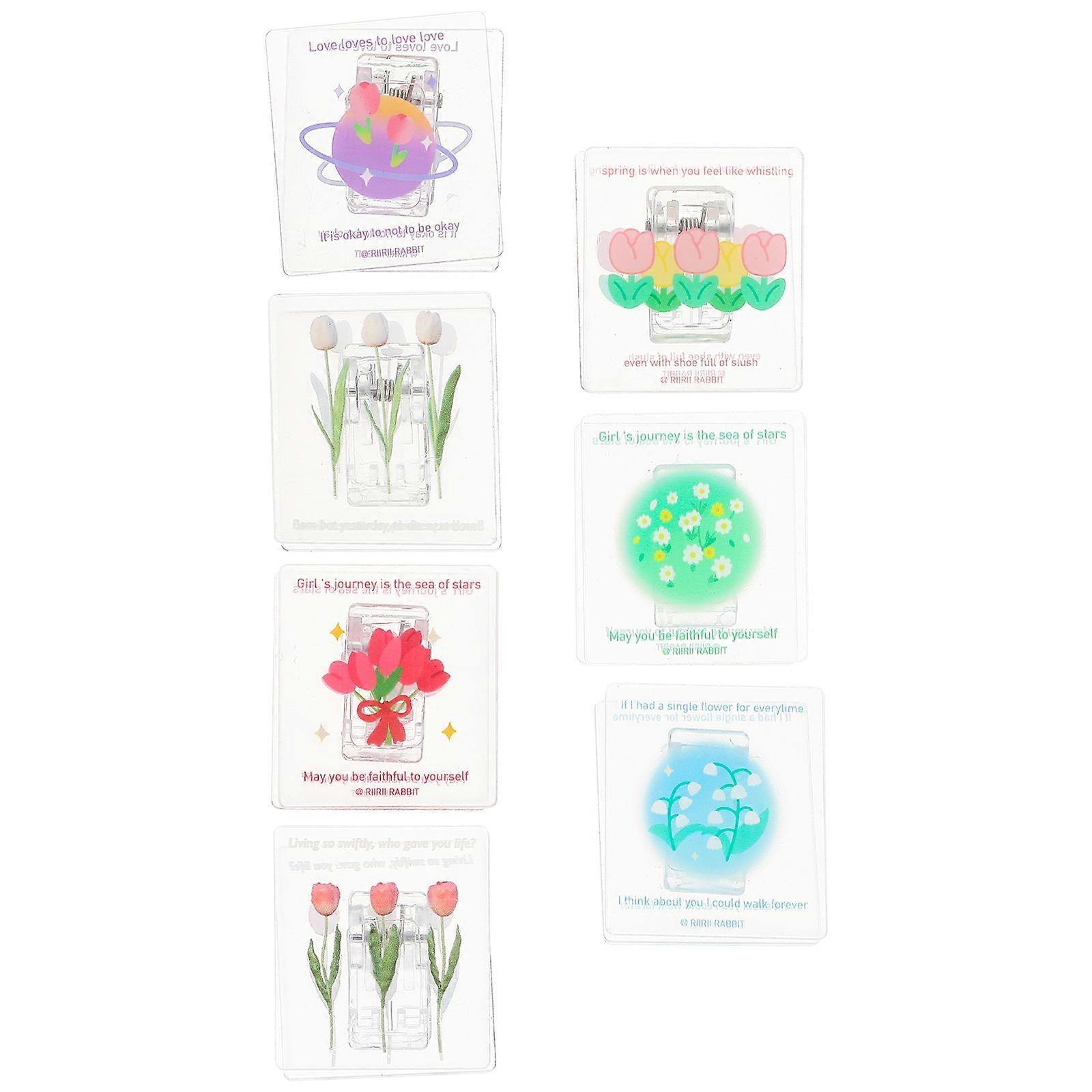 File Clip 7Pcs Flower Pattern Clamps for Household Use in Assorted Color