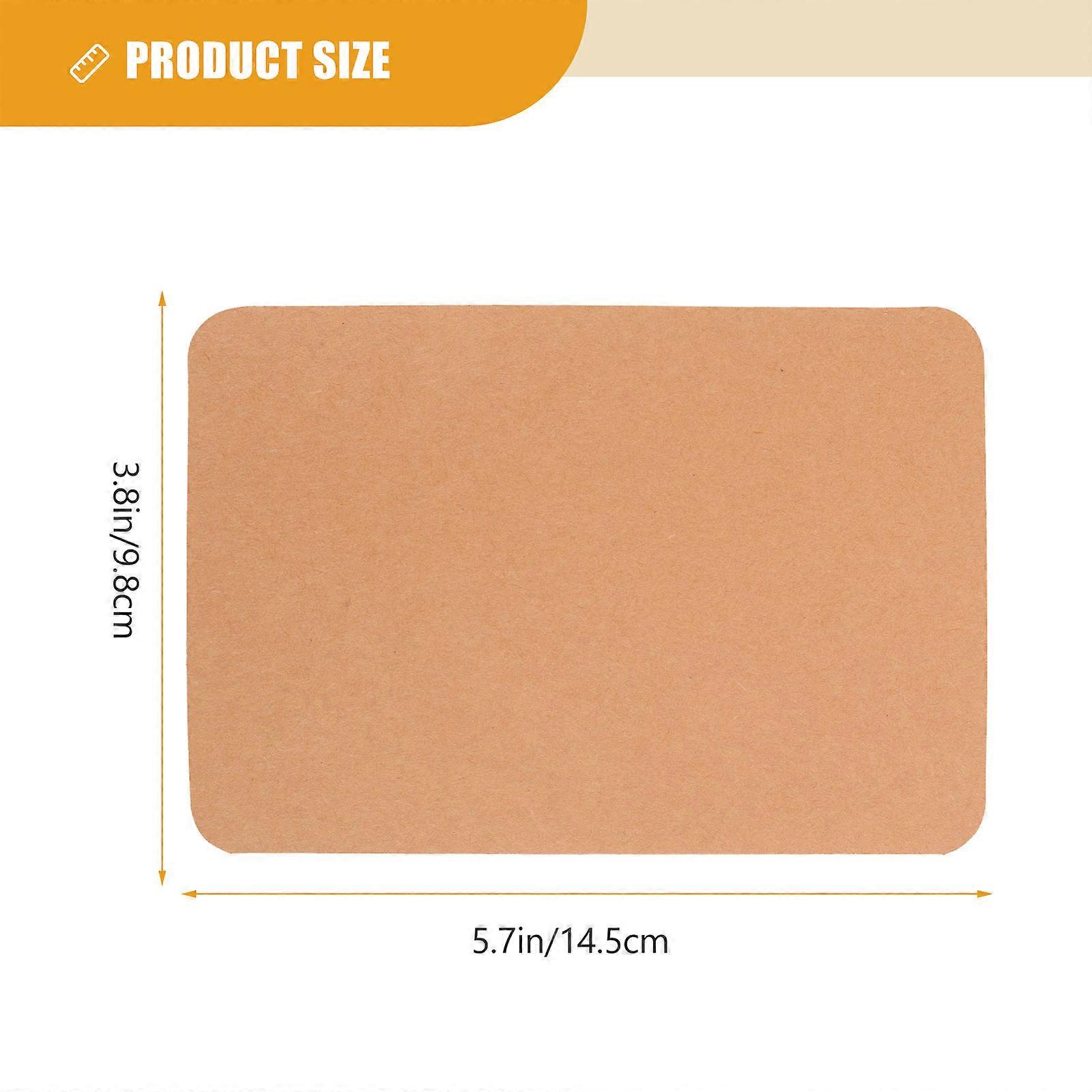 Decorative Blessing Cards Kraft Paper Card New Year Adults Brown Rectangular Blessing Expression 50Pcs