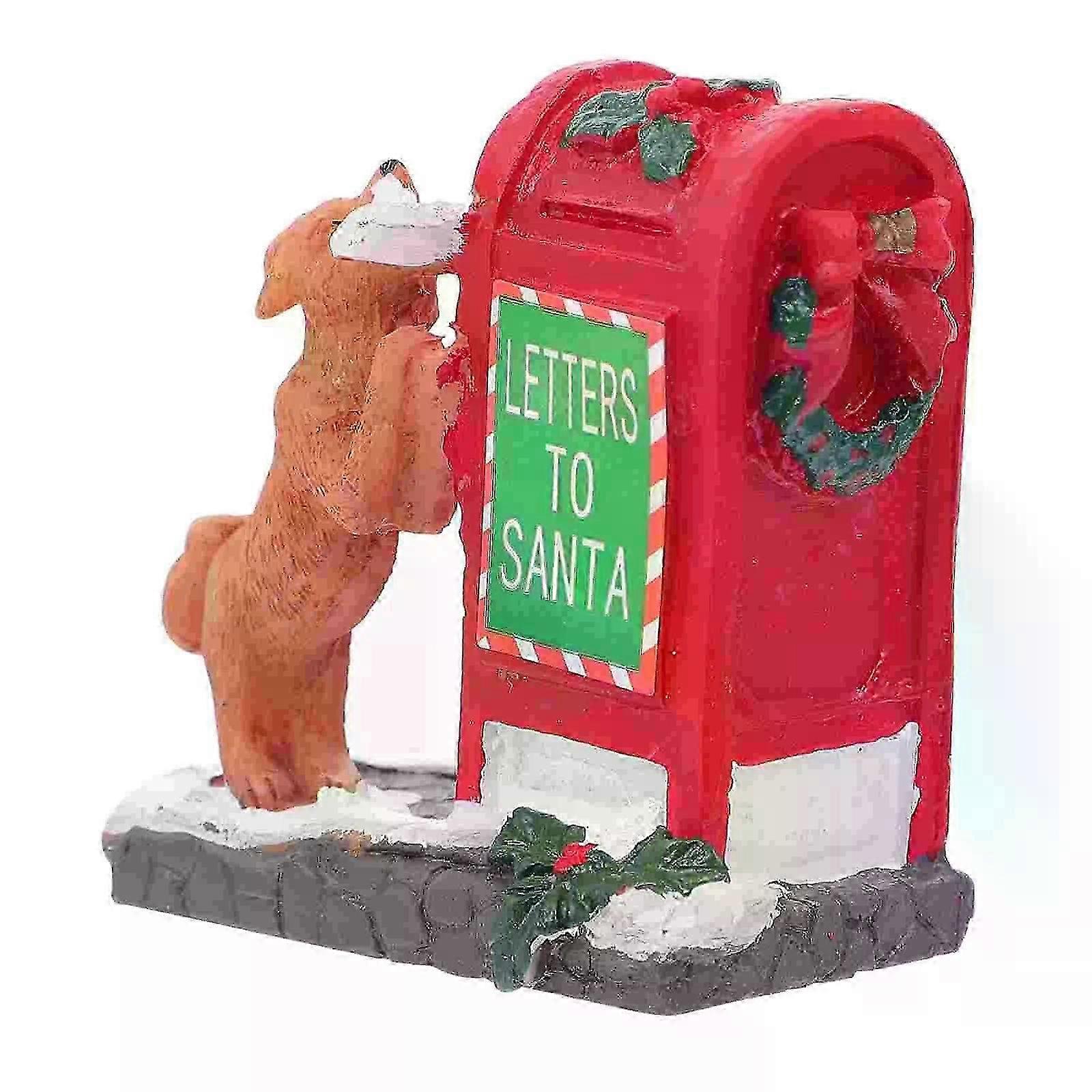 Ornament Handicraft Ornaments Tabletop Christmas Dessert Mailbox Figurine Red Crafts