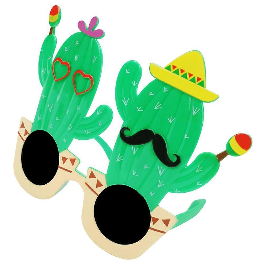 Mexican Eyeglasses Funny Cactus Design Adults Costume Accessory Assorted Color Photo Props 1Pcs