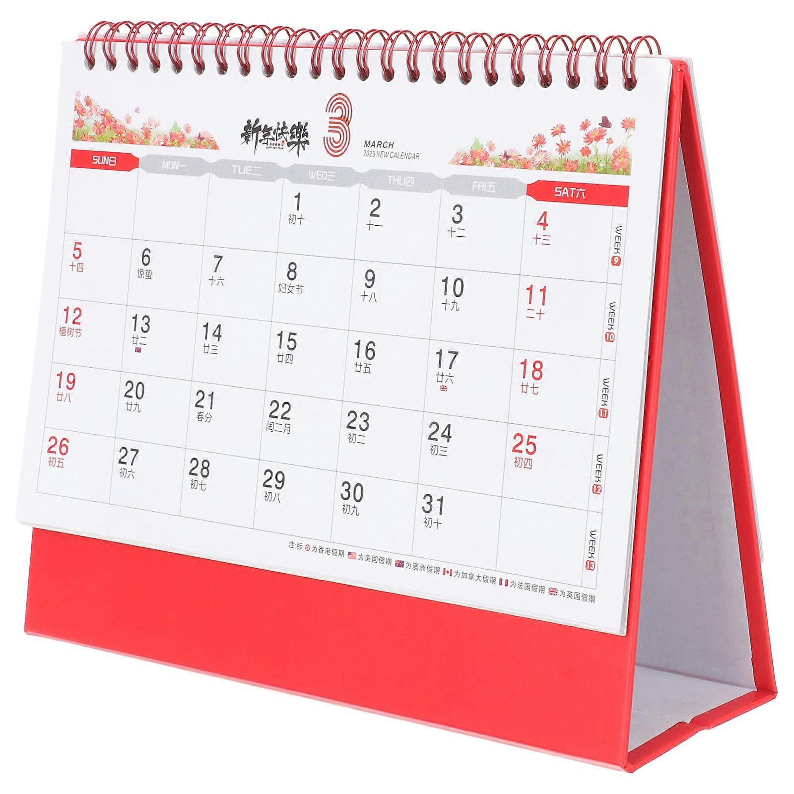 Desk Calendar Year of Rabbit Decorative Tabletop Calendar for Schedule Planning 5Pcs
