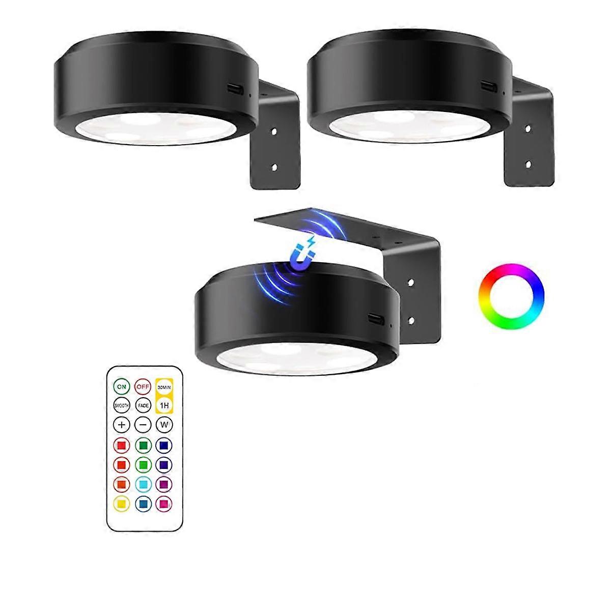 Picture Lights for Wall, Rechargeable Battery Magnetic Poster Lights with 3 Color Temps & 12 RGB, Re
