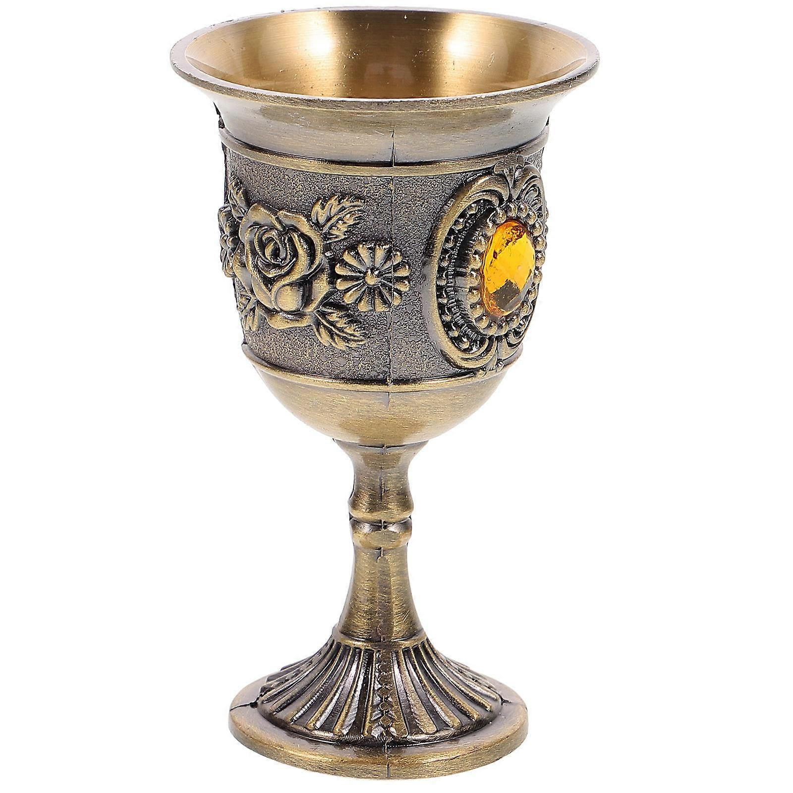Luxury Small Goblet Wine Goblet Tin Alloy Drinking Glass Party Item Home Use 7.5X4.5X4.5CM Storage 1Pc