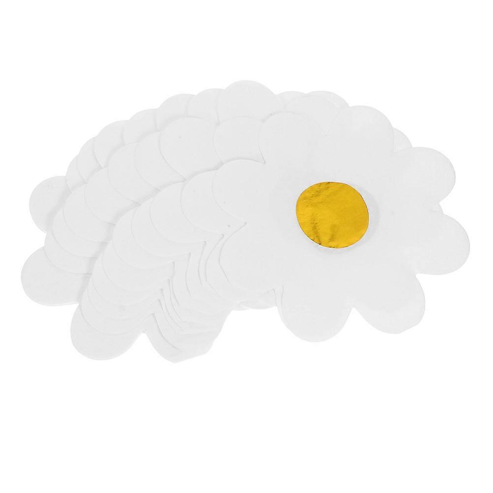 Disposable White Paper Napkins for Party Use with Daisy Floral Design 320 Sheets