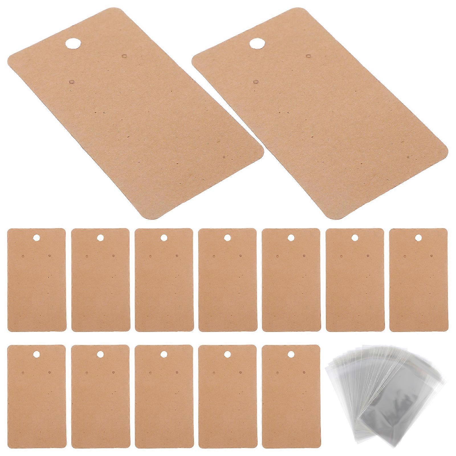 Jewelry Display Cards 3 Sets Earring Holders Ear Rings Storage 9X5cm Brown Rectangular Design