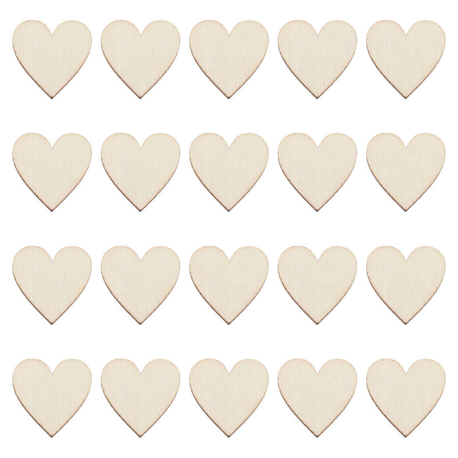 DIY Wood Slices for Craft Projects with 100Pcs Wooden Heart Discs Pack