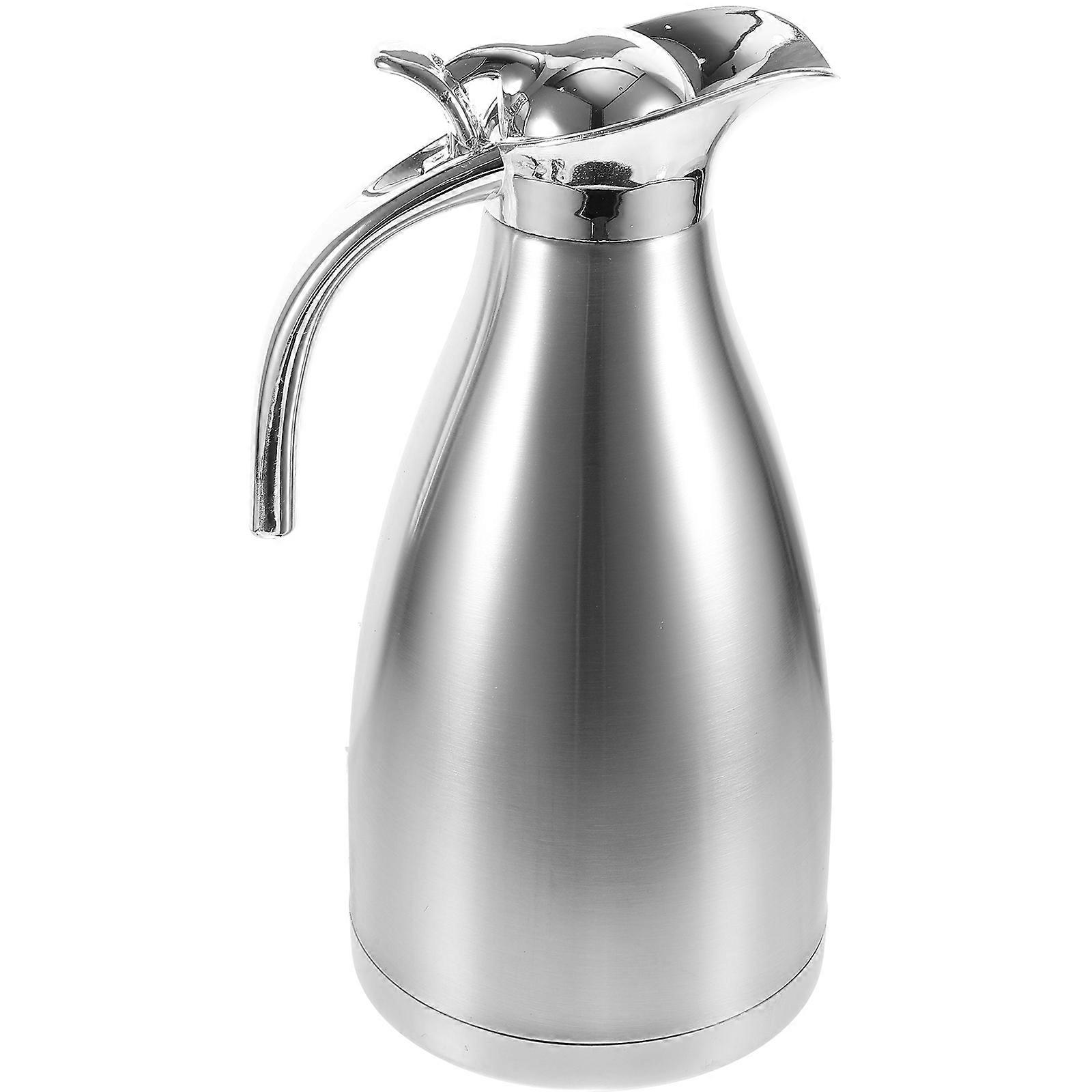 Insulated Bottle Stainless Steel Water Bottle Pot Thermal Bottle Household Water Container for Home Use Silver 2.0L Double-layer Insulated Pot 1Pack
