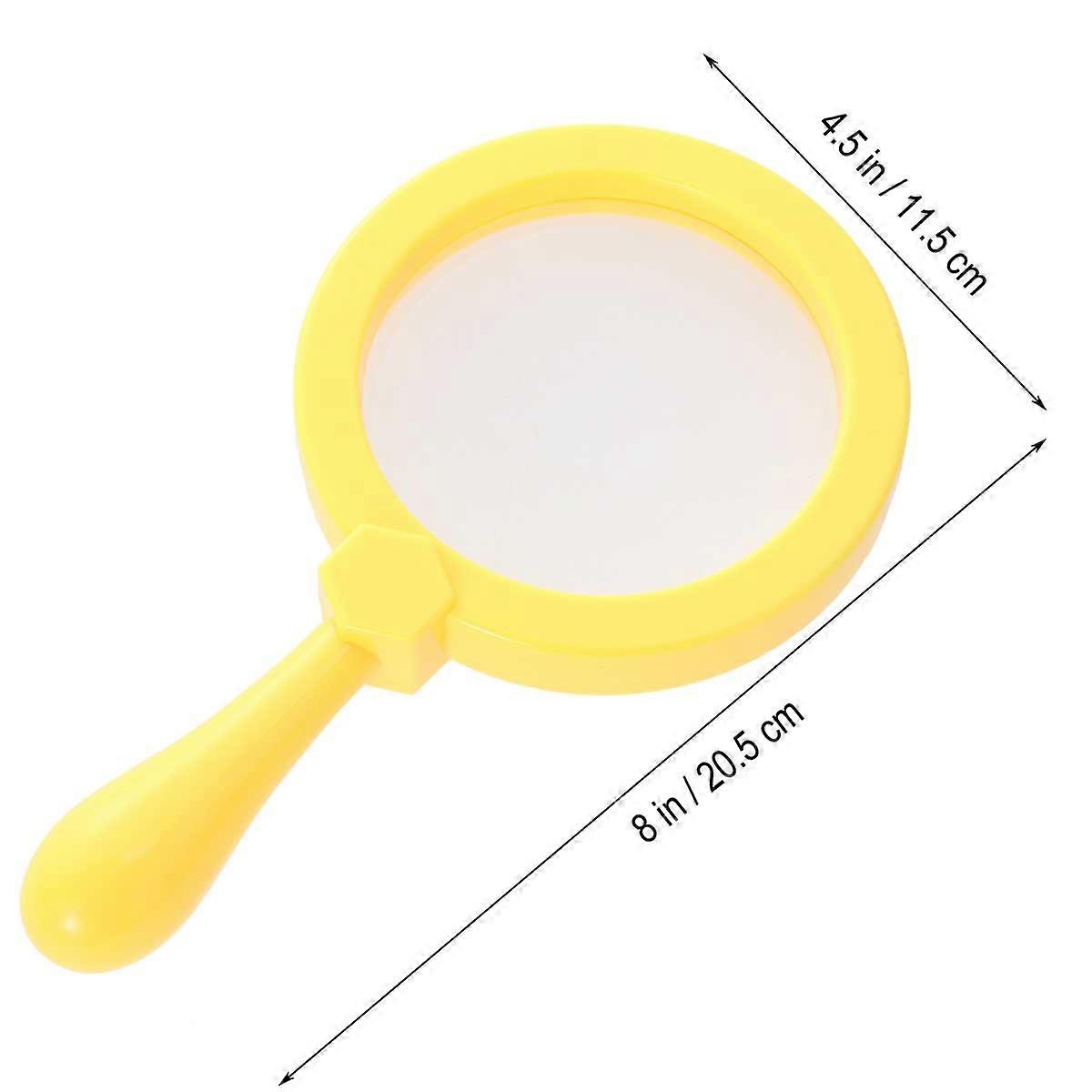 Handheld Magnifier for Kids Portable Magnifying Glass Toy for Children Exploring Nature With Handle Yellow 1Pack