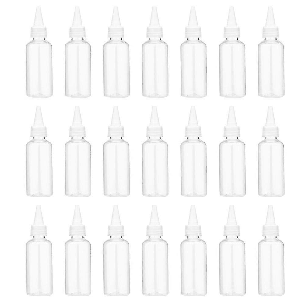 Plastic Clear Empty Bottle for Storage with Pointed Mouth 50Pcs Squeeze Bottles