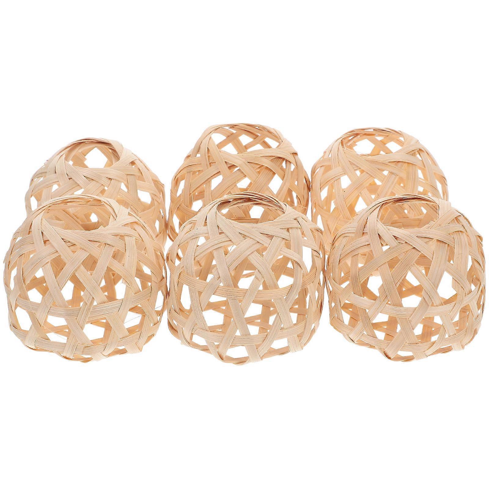 Beige Round Lamp Shade Home Decor Decorative Item with Handcrafted Design for Indoor Use 6Pcs