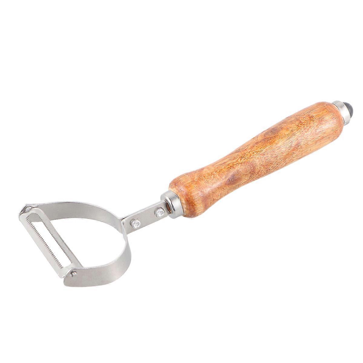 1Pack Kitchen Gadget Brown Wooden Handle For Vegetable And Fruit Peeling Utility Tool
