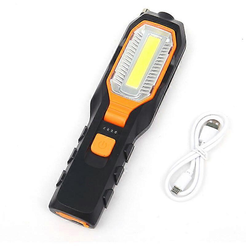 USB Rechargeable LED Work Light LED Inspection Lamp Torch with Magnetic Hook, 4 Lighting Modes, 90 Degree Rotation, Portable for Auto Repair, Worksho