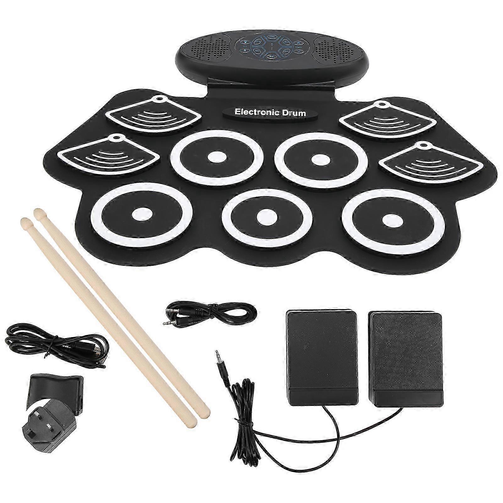 2025 Foldable Electronic Drum Set Thickened with Sustain Pedal 2 Loudspeakers 100‑240V
