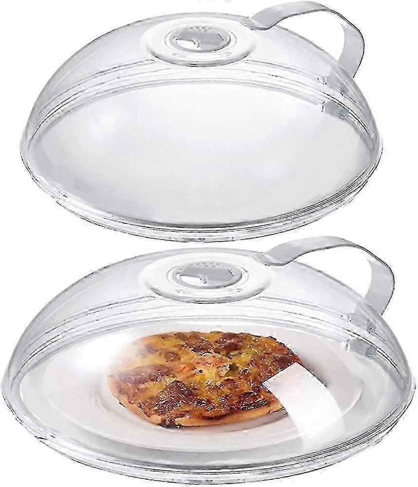 2-Pack Transparent Microwave Splatter Covers with Handle and Steam Vents