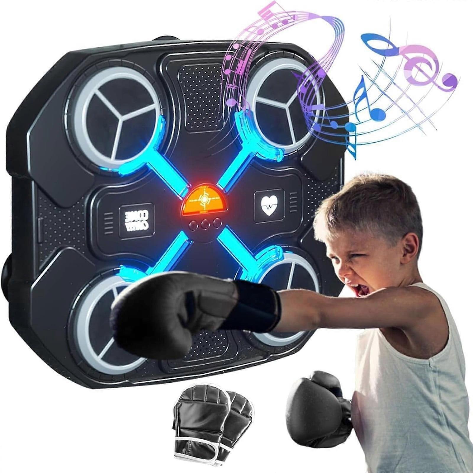 GARENAS Kids' Smart Music Boxing Machine, Bluetooth Connection, Stress Relief & Fitness Toy with Gloves, Compatible with Home Trainer