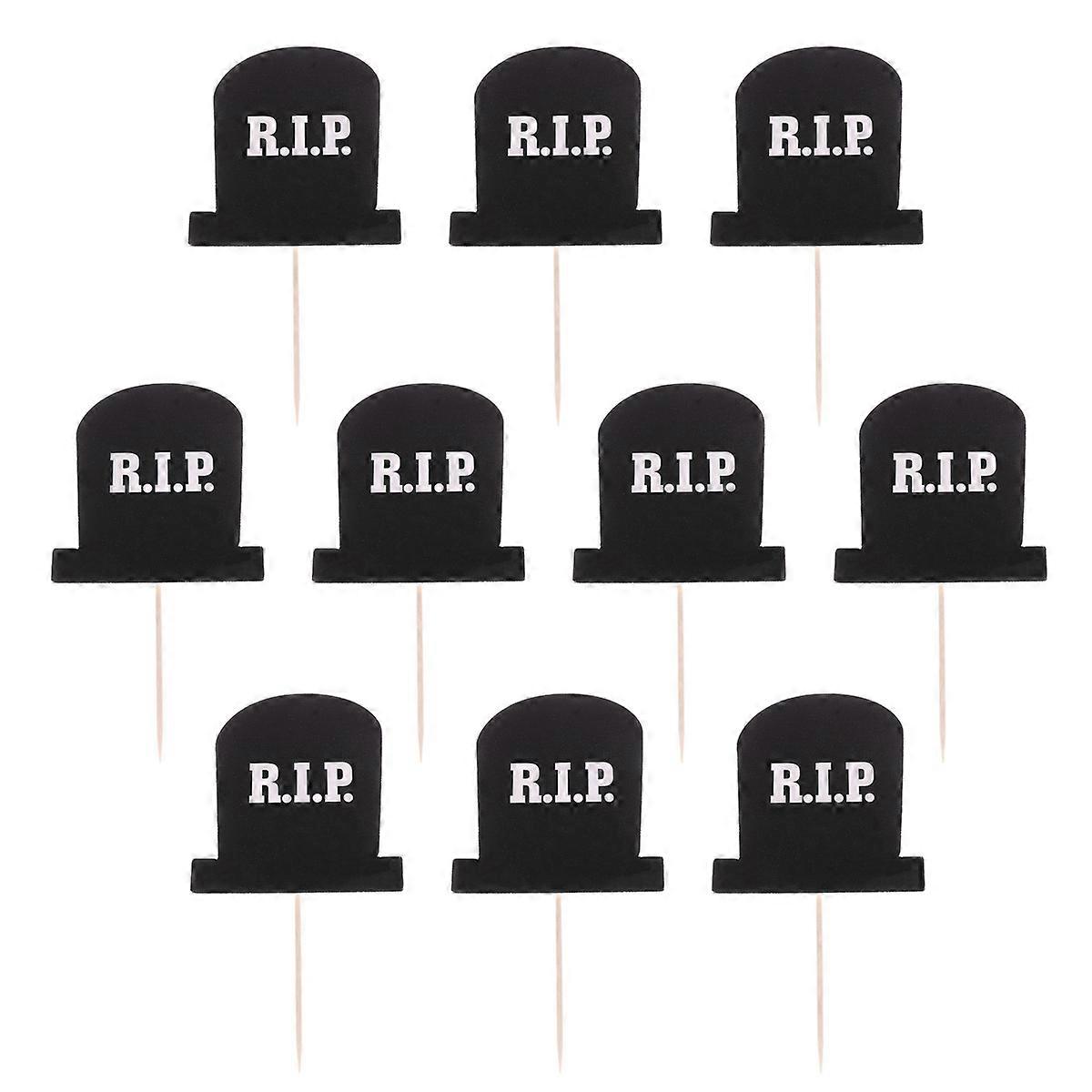 Halloween Cake Toppers Cemetery Ghost Toothpick for Cake Decor 10Pcs