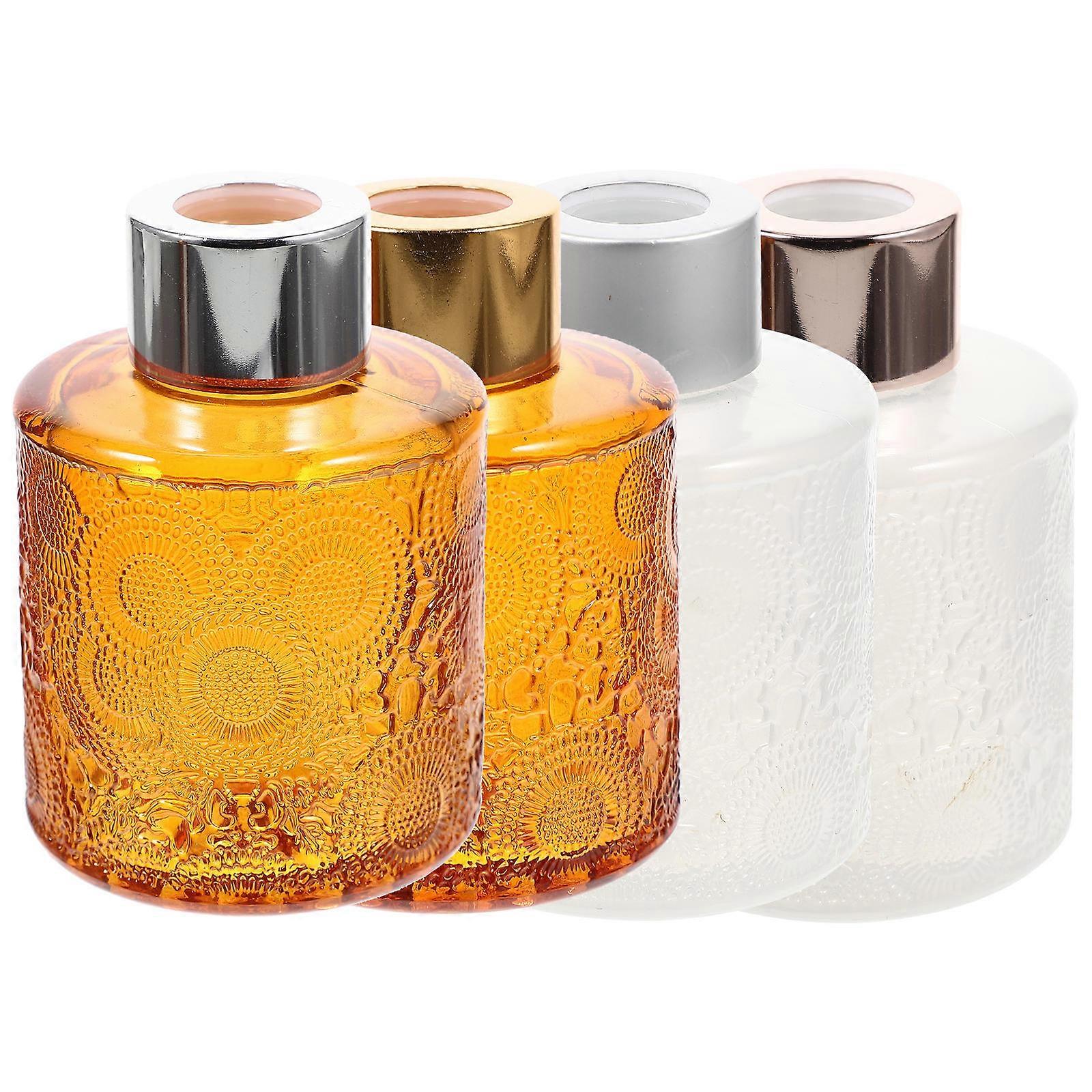 Embossment Aromatherapy Containers Glass Aroma Bottles For Home Decoration Assorted Color Elegant 12Pcs