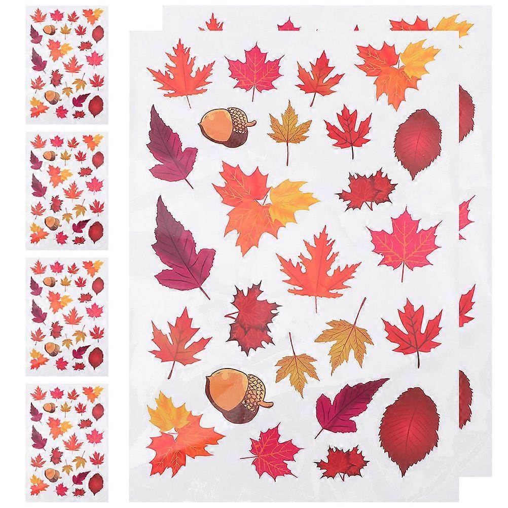 Decorative Window Decals for Decor 6 Sheets of Fall-Themed Maple Leaf Clings