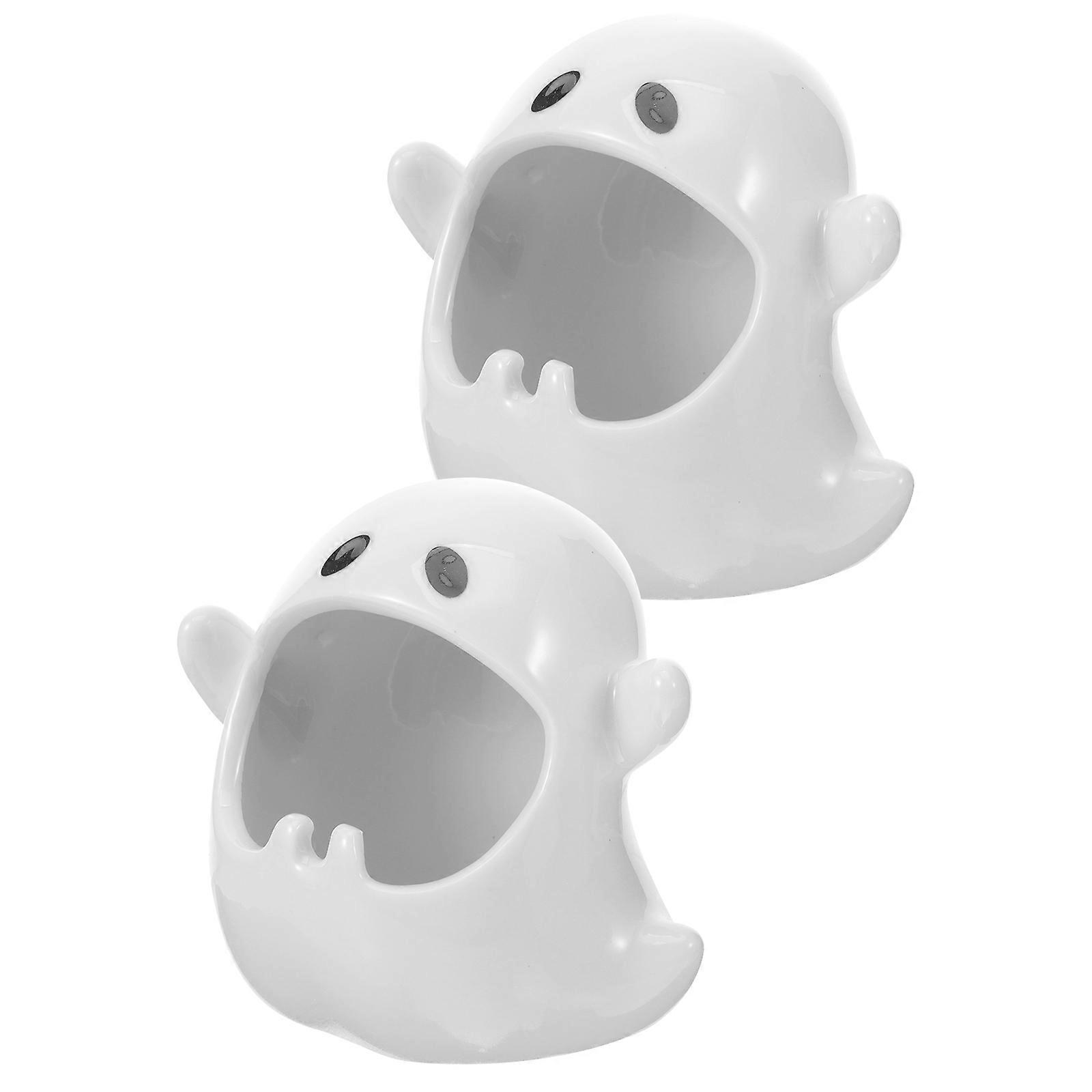 Ghost Candleholder Ceramic Halloween Decor for Decoration 6Pcs