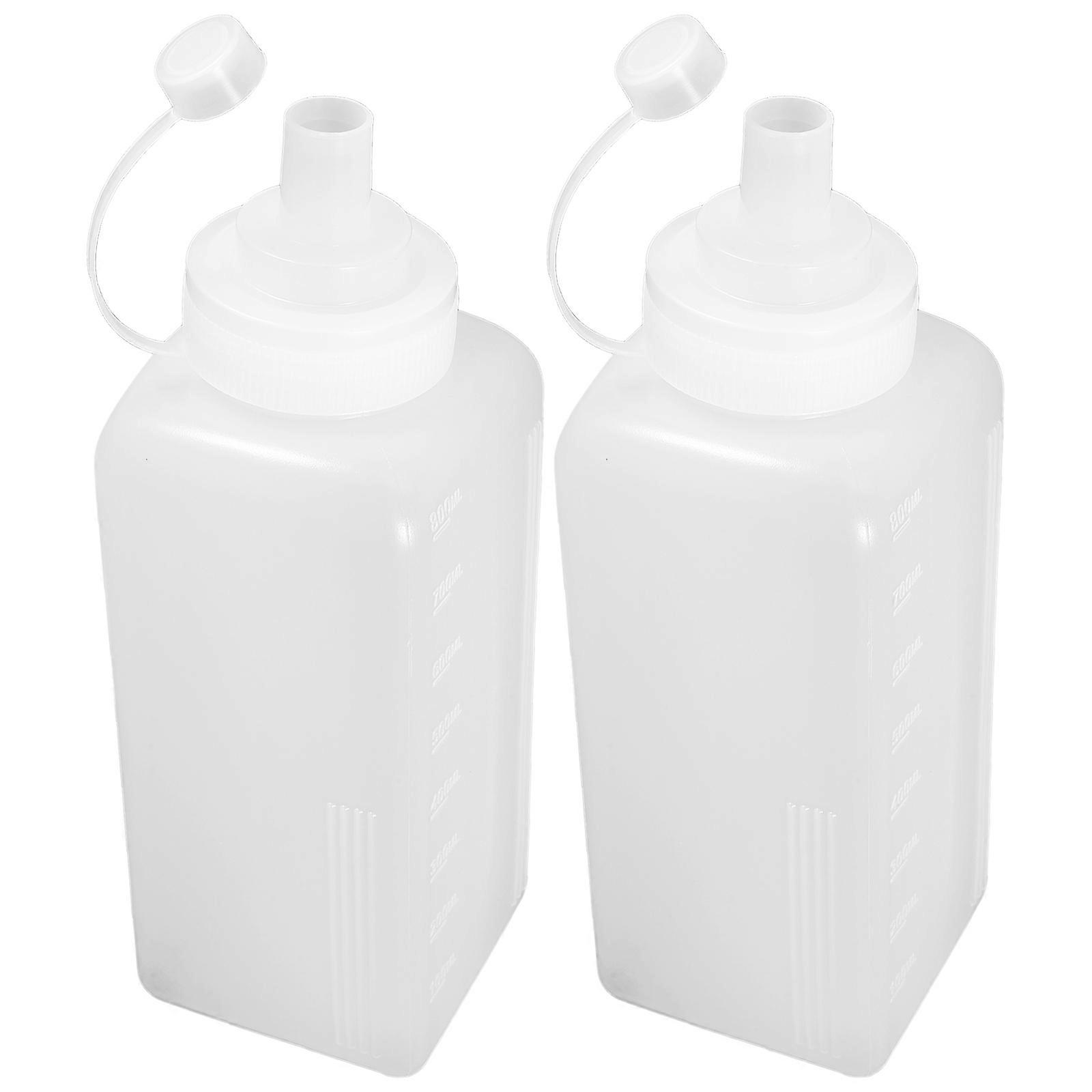 Plastic Sauce Bottles Transparent for Sauce Storage 4Pcs with Caps