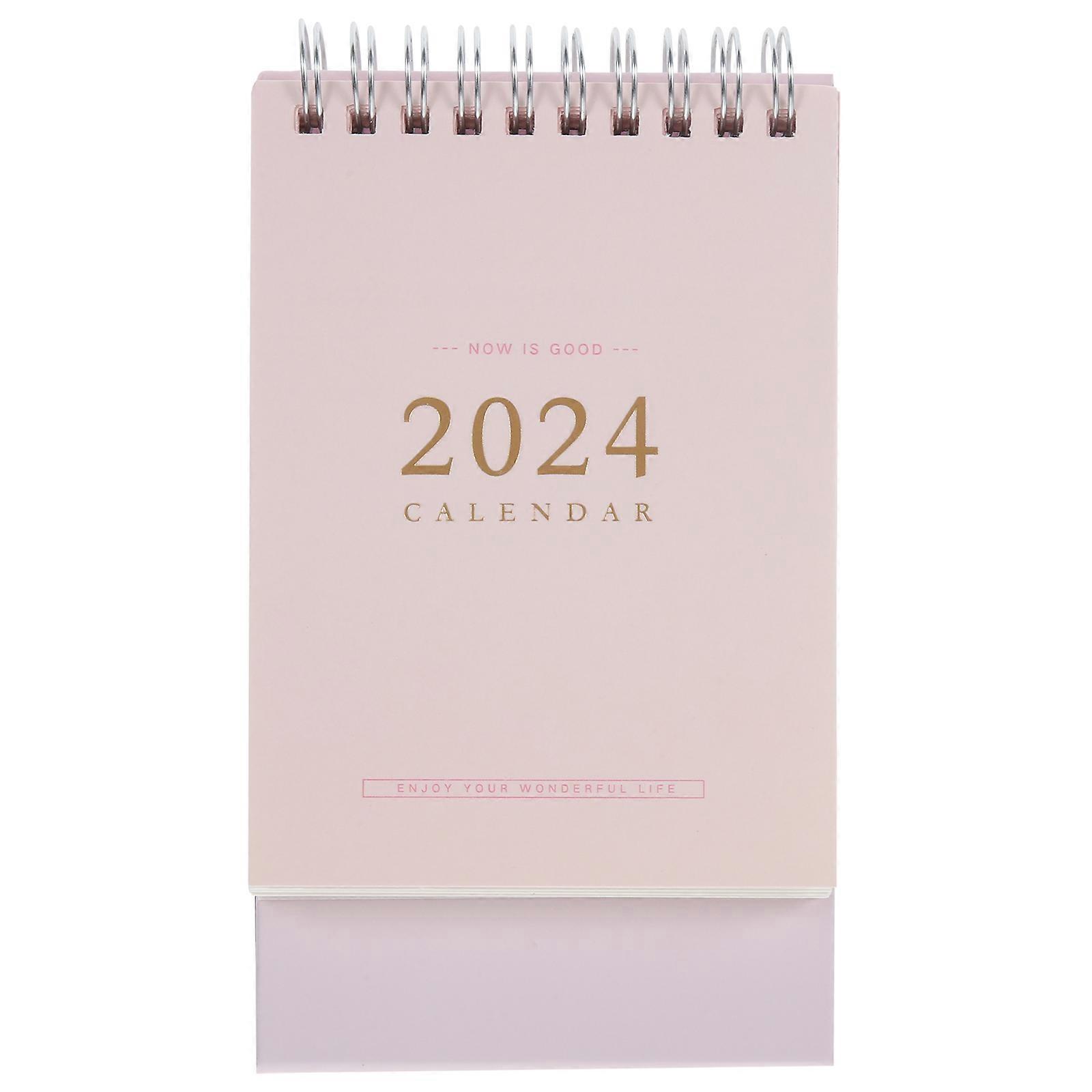 Monthly Calendar Desk Planner for Office Desk Use 2Pcs Pink Paper