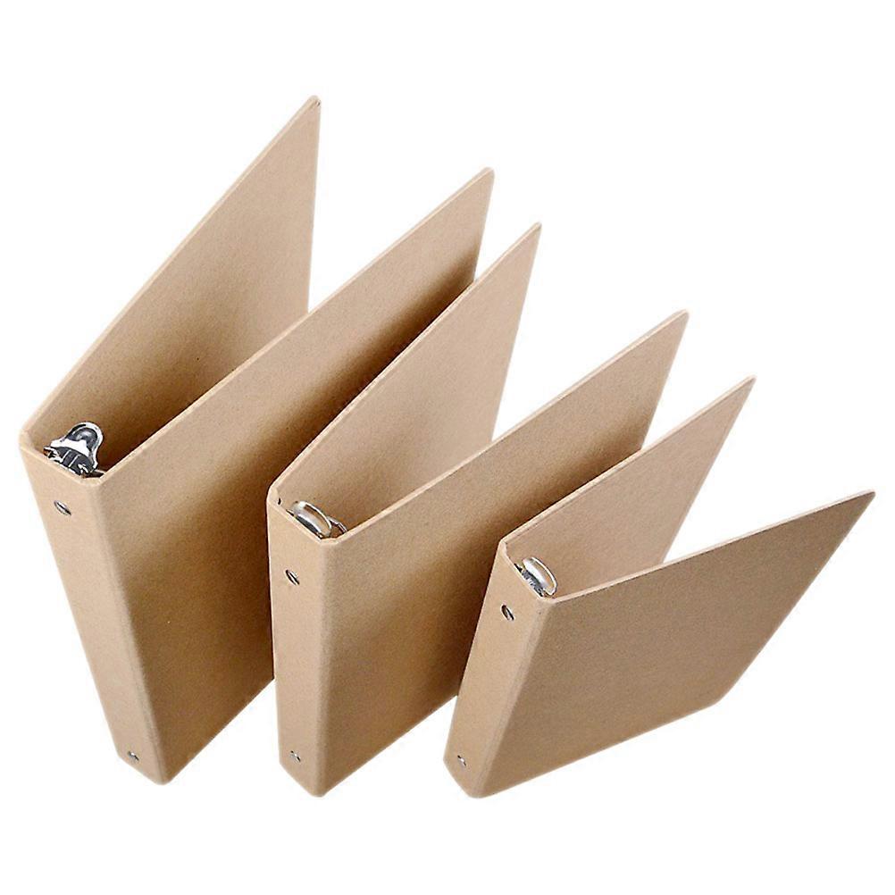 Loose-Leaf Kraft Paper Binder Shell for Notebook Protection 3Pcs