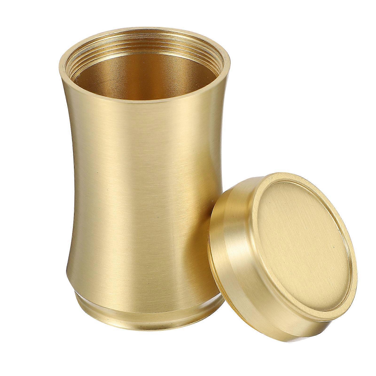 Sealed Copper Tea Can 1Pcs Golden Compact Portability Tea Leaf Box for Storage Use