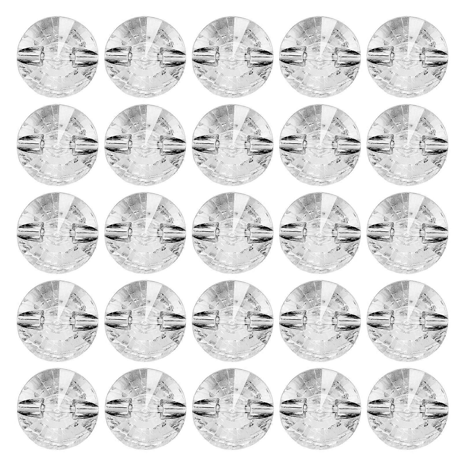 Crystal Button Acrylic Decorative Sofa Rhinestone Buttons for DIY 100Pcs Clear