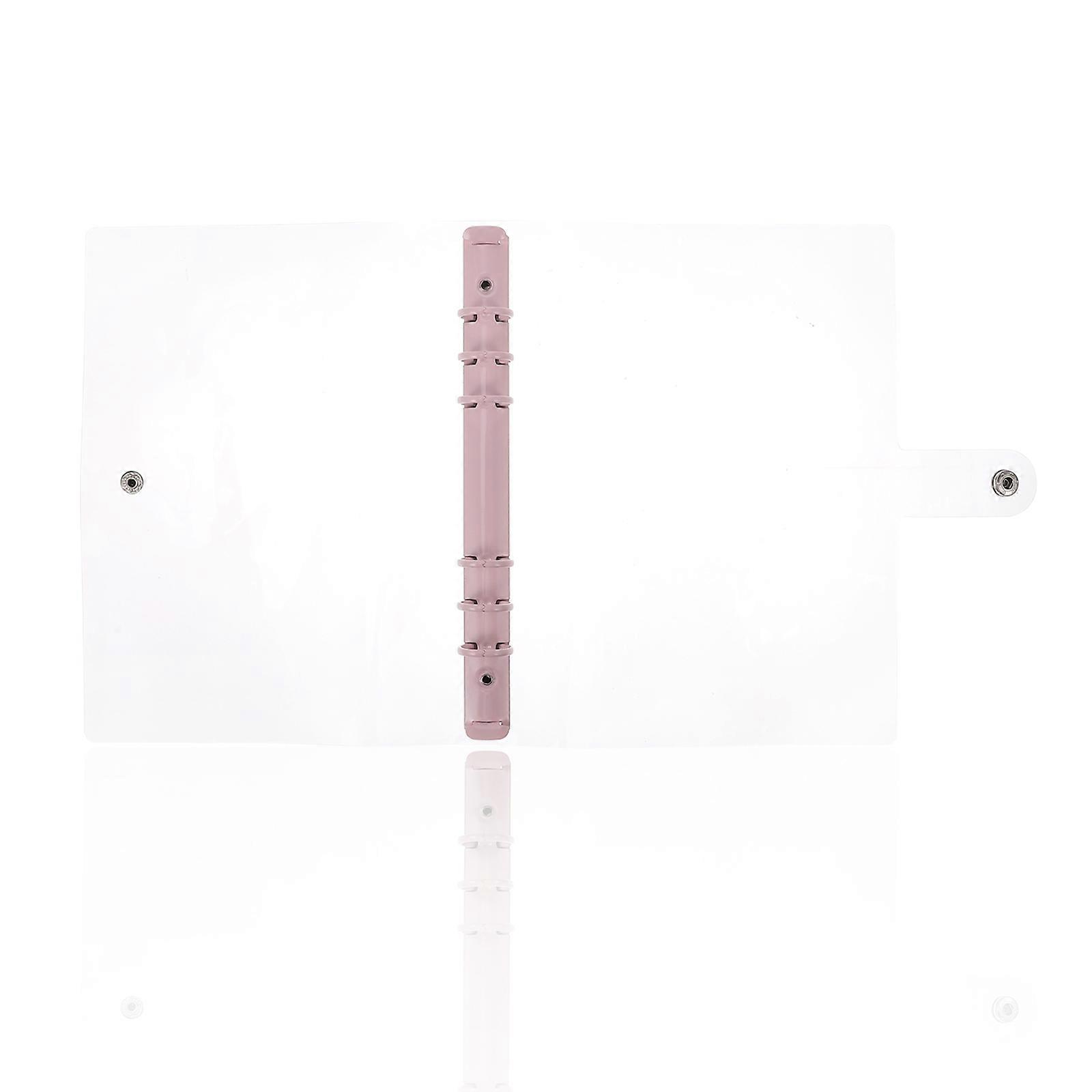 Notebook Ring Binder Cover Pink with 4Pcs Binder Rings for Home Use