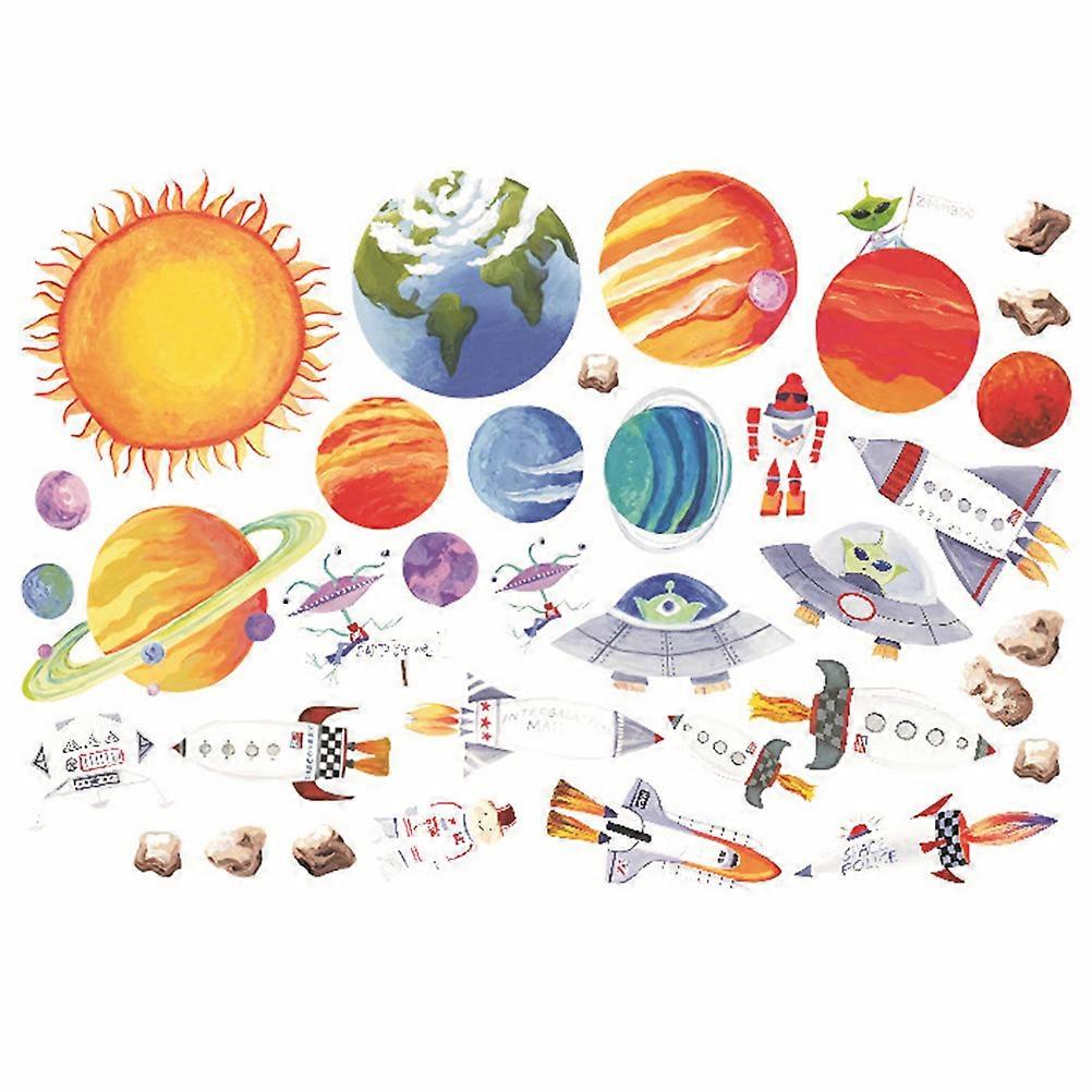 Planet Wall Sticker Decorative Set for Decoration 2Sets Colorful Design