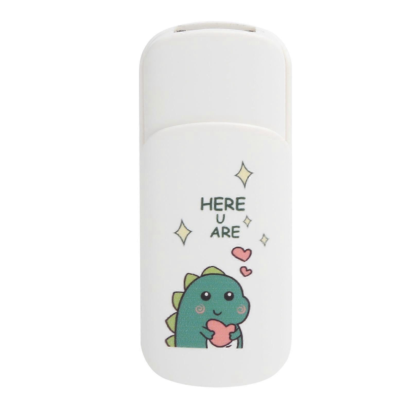 U Disk Slide Cover Type Cartoon Pattern Portable USB Flash Drive Memory Stick Data StorageLittle Dinosaur with Heart 64GB
