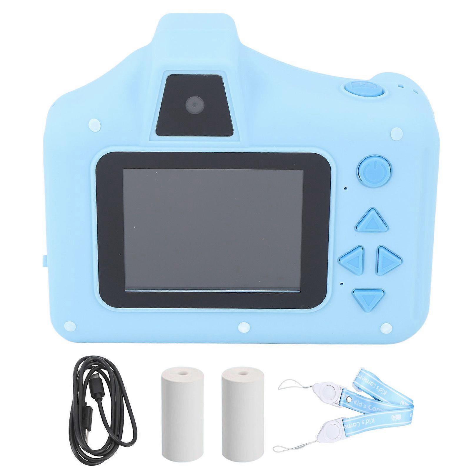 Children's Instant Print Camera 1080P Front Rear Dual Lens SLR Children Mini Digital Camera for Children Blue