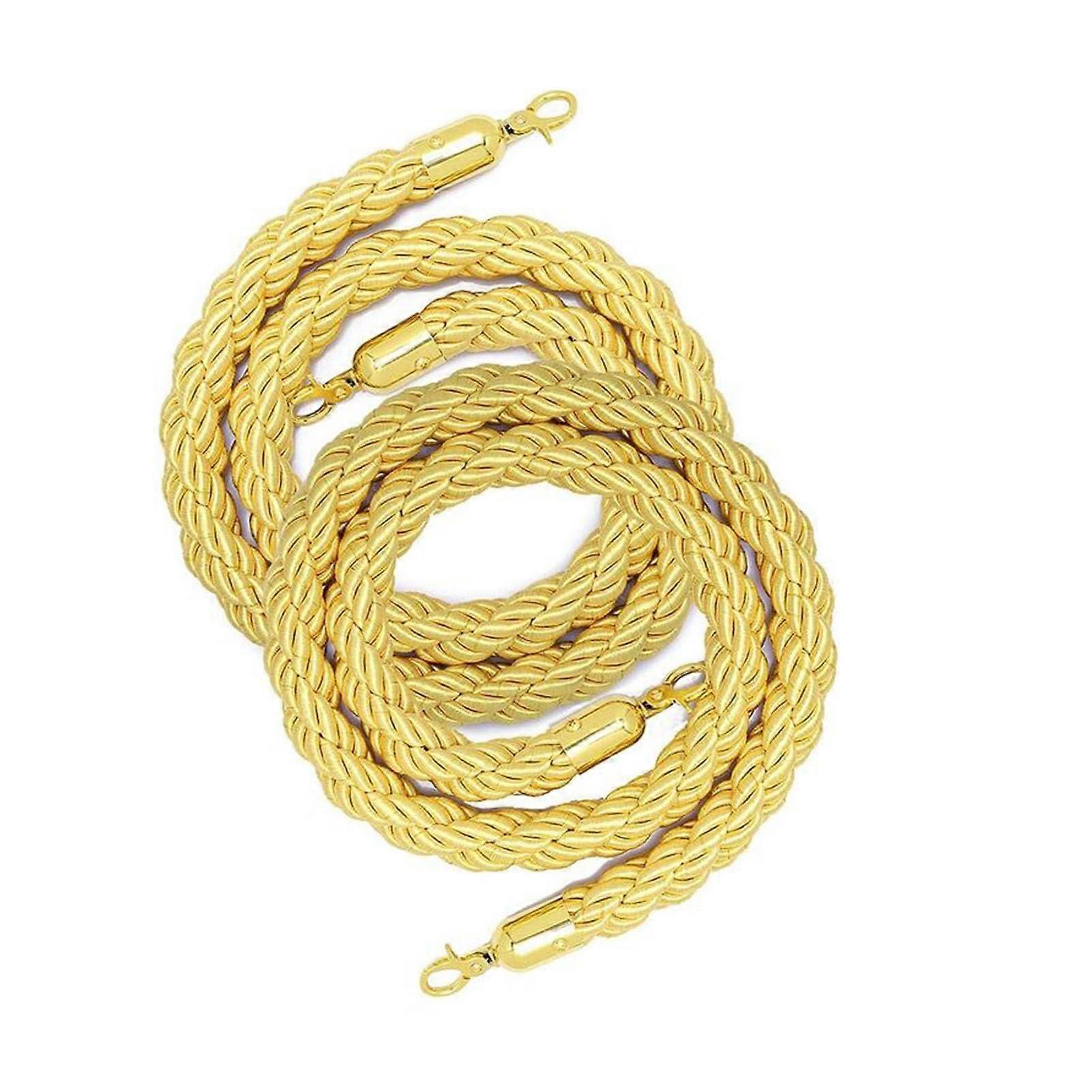 Adjustable Velvet Stanchions 300 cm Barrier Posts With Twisted Ropes And Snap Hooks, 2 Pack Heavy-Duty