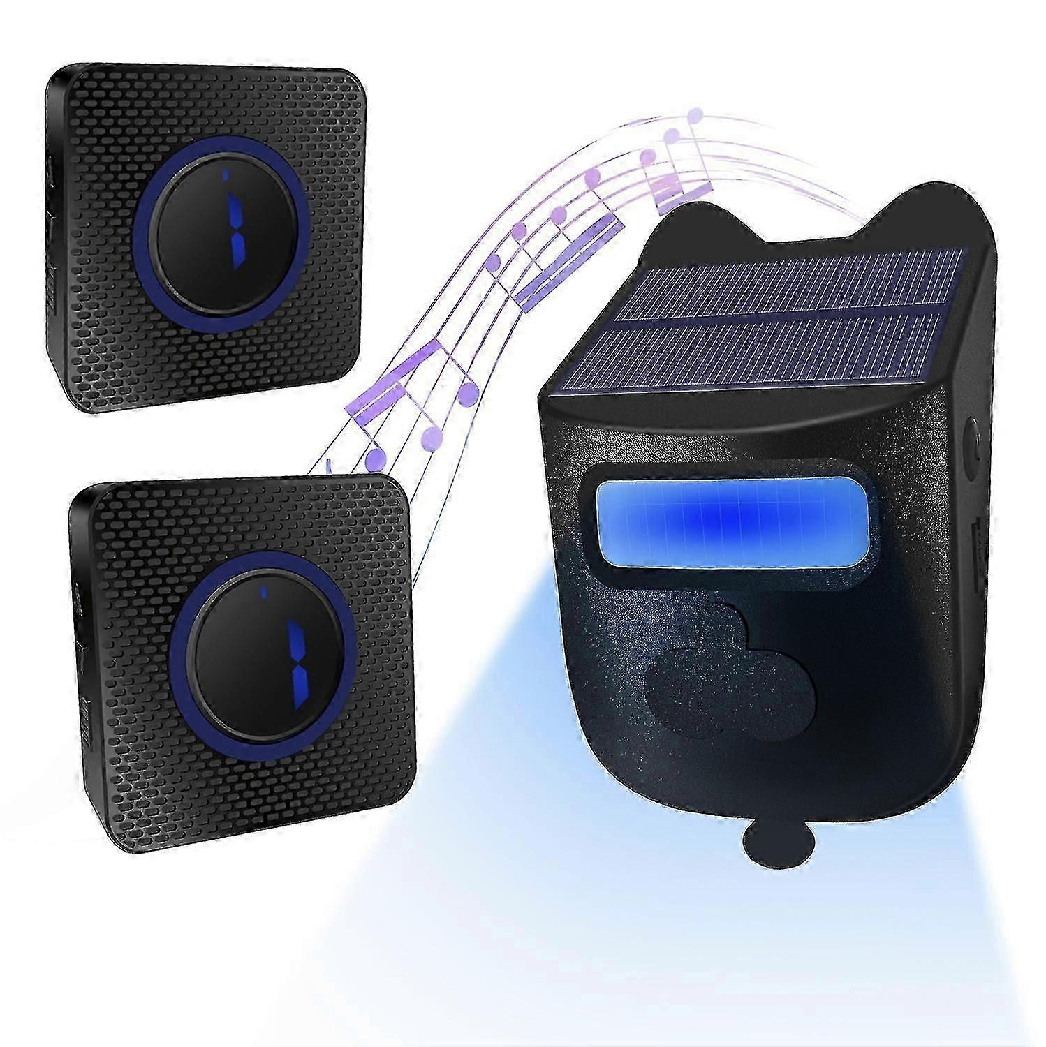 Solar Driveway Alarm 984ft Long Range Wireless Driveway Alarm IP60 Weather Resistant Infrared Motion