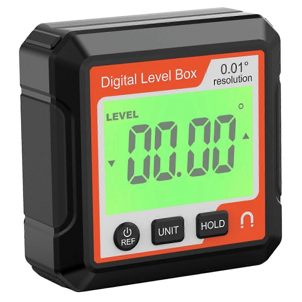 Level Protractor Digital Inclinometer Angle Gauge With Backlit LCD Display Red 5.8x5.8cm