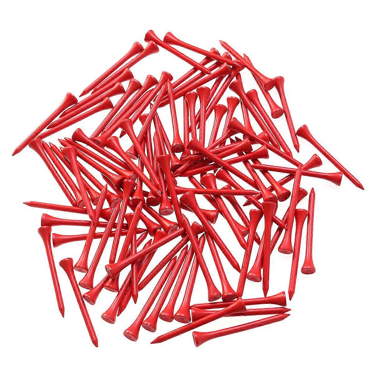 Wood Tees for Golf Use with Consistent Swing 200Pcs Red Outdoor Sports