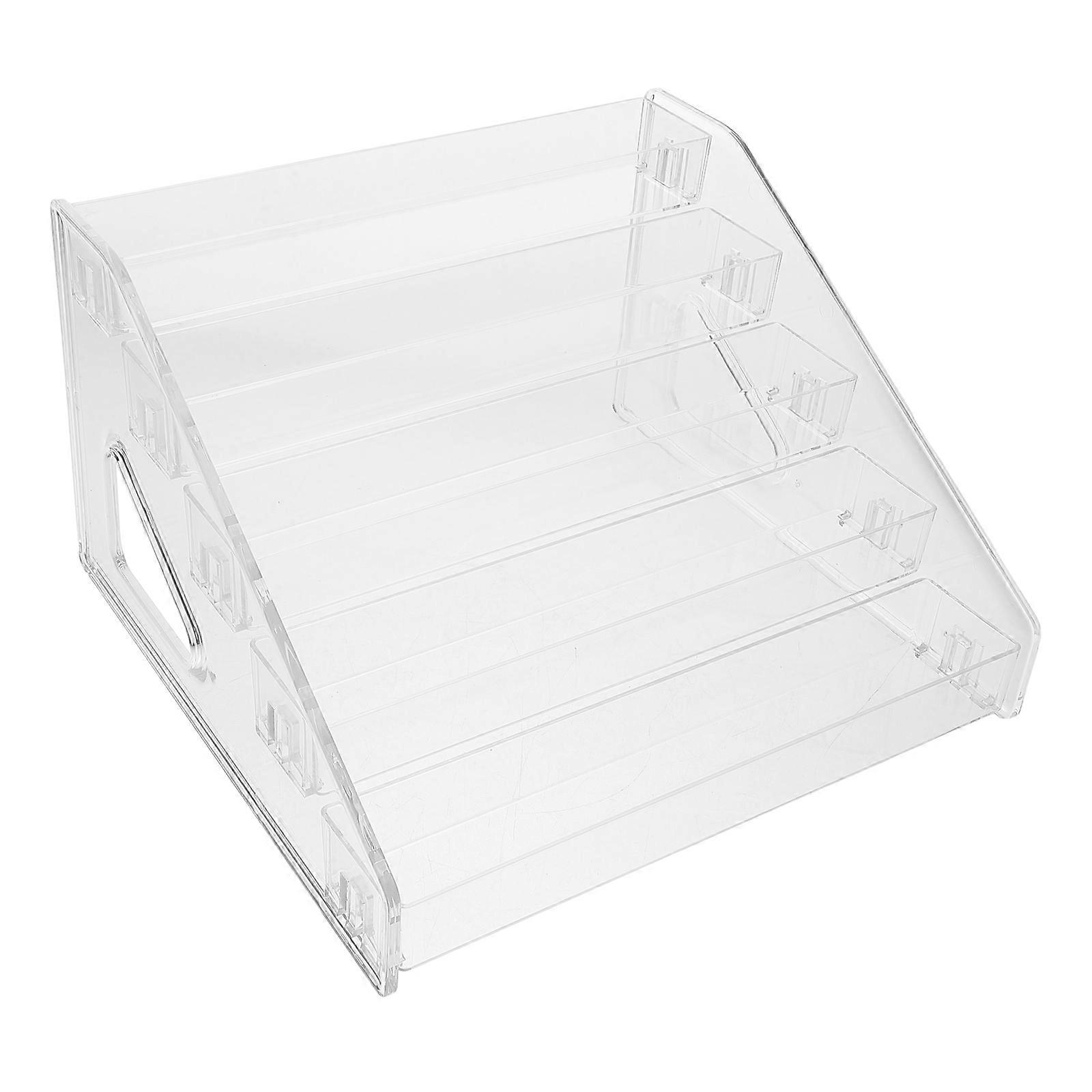 Clear Acrylic Display Stand Organize Collectibles 5 Tiered Organizer Modern Appearance 1Set