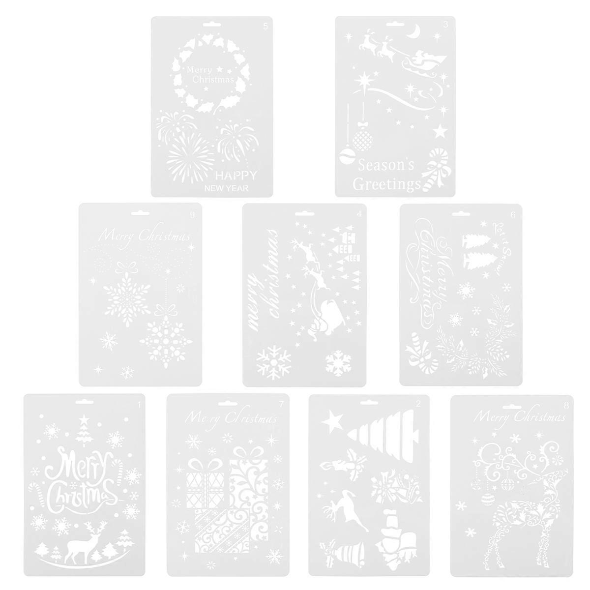 Christmas Drawing Stencils 27Pcs Templates for Xmas Decoration