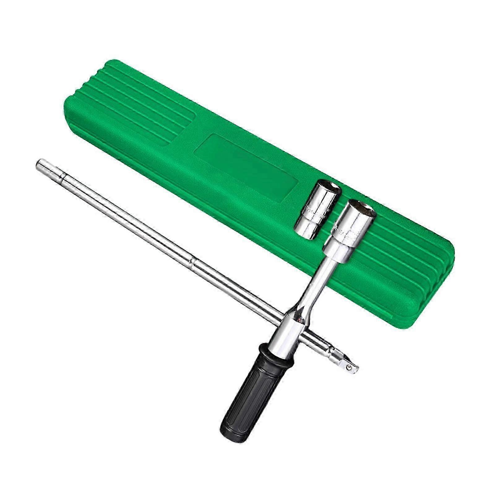 25-26 Lug Wrench Car Spare Tire Wrench with 21/23mm Sockets Replacement Simple Installation Professional Tire Repair Tools, Length 40 cm