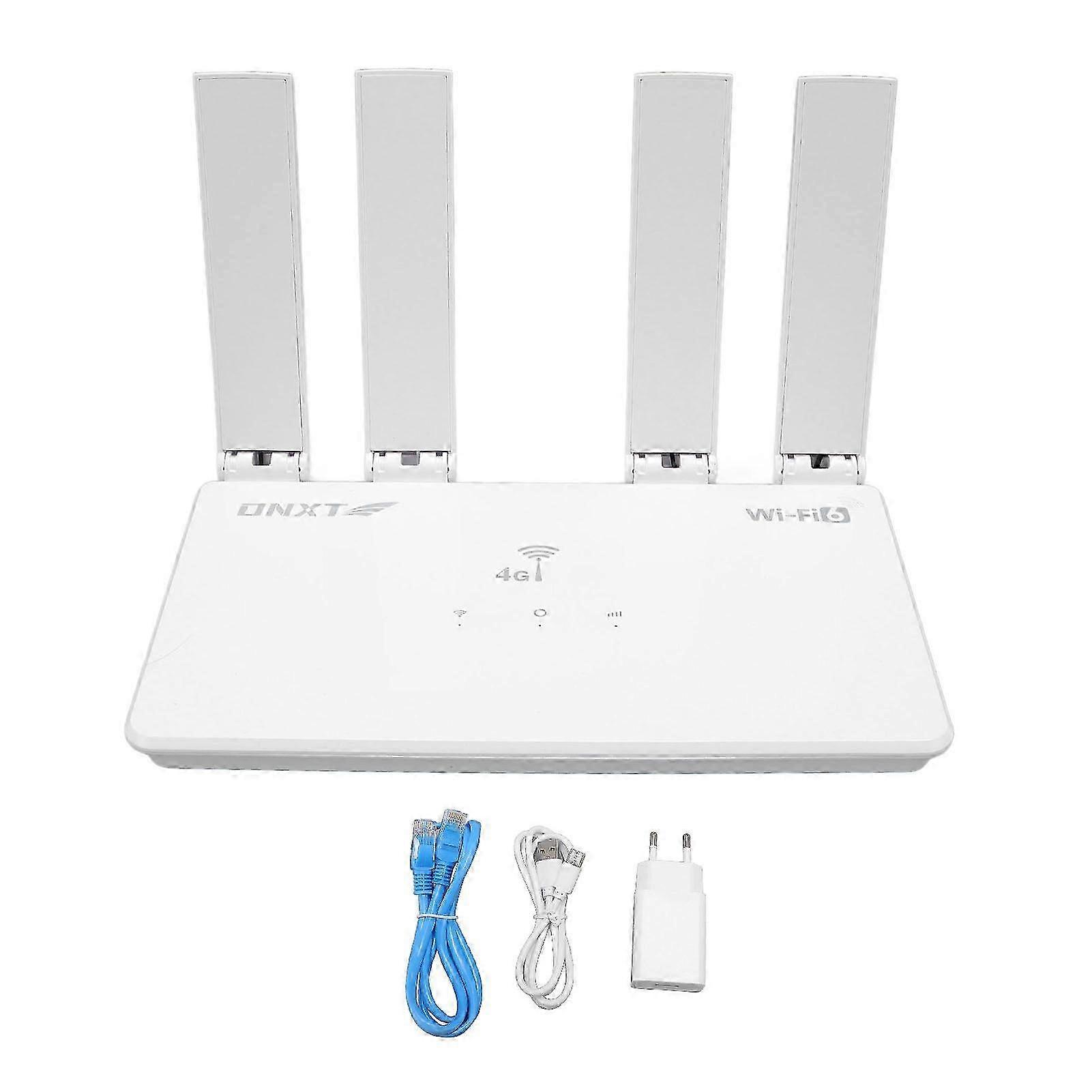 25-26 4G LTE Router with SIM Card Slot TYPE C Charging 4 High Gain Antennas Unlocked LTE Modem Router Euro Version CPE R102 DNXT EU Plug
