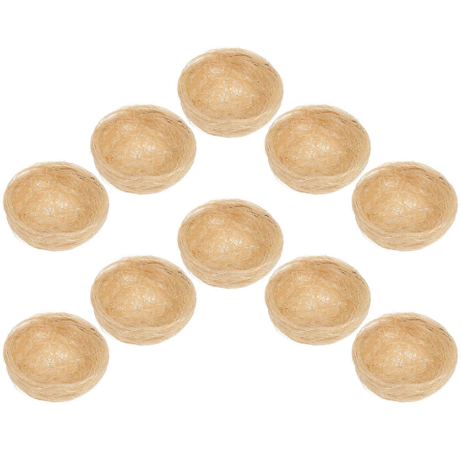 Artificial Bird Nest Decoration 40Pcs Rustic Style Bird Nests in Khaki
