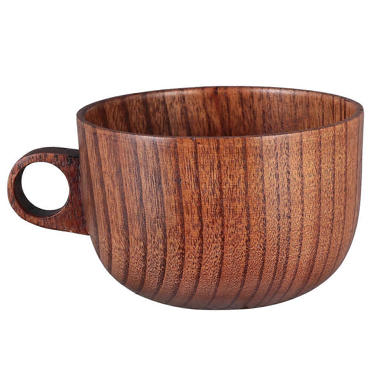 Coffee Wooden Soup Bowl for Storage Use with Handle 1Pcs